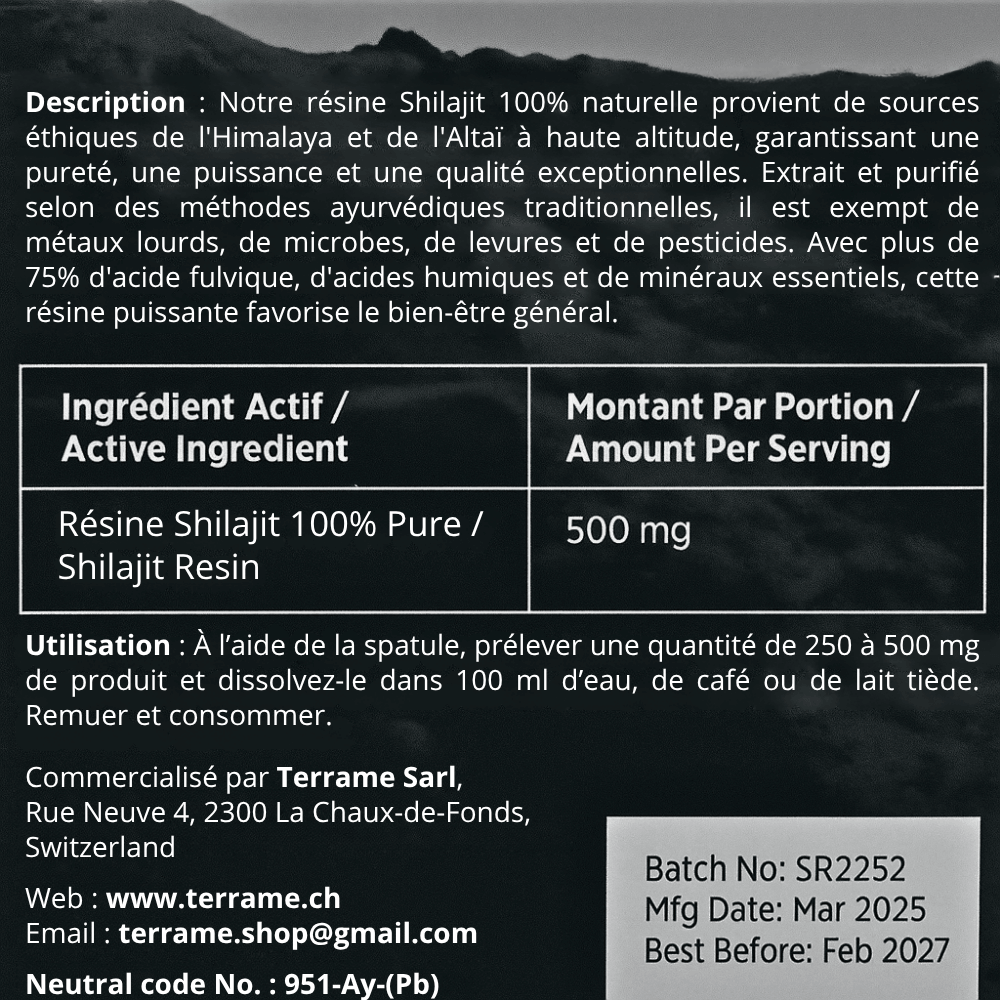 Résine de Shilajit Minérale Pure - Ômara by Terrame - Omara