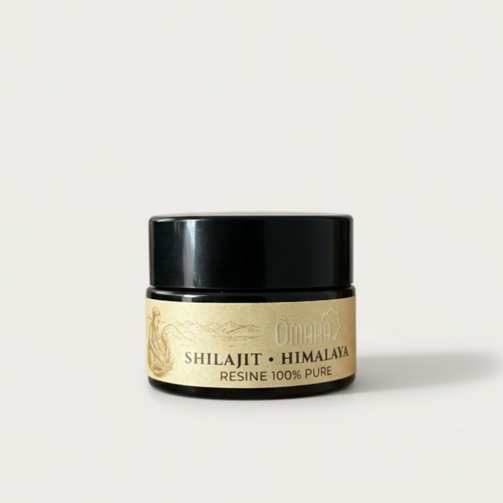 Une photo du Shilajit premium Omara vendu en Suisse
