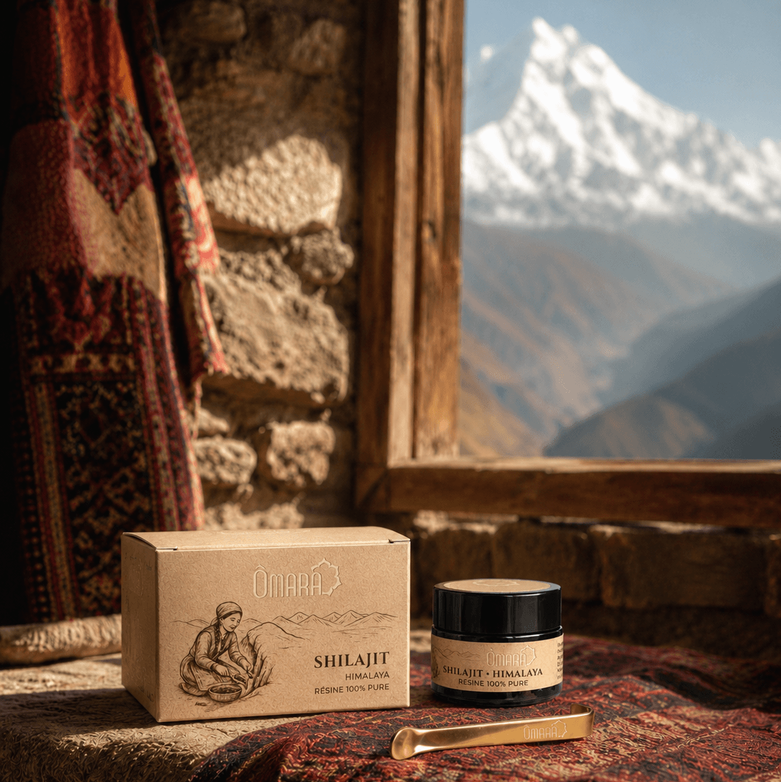 Résine de Shilajit avec 82% d'acide fulvique, testé en laboratoire, purifié
