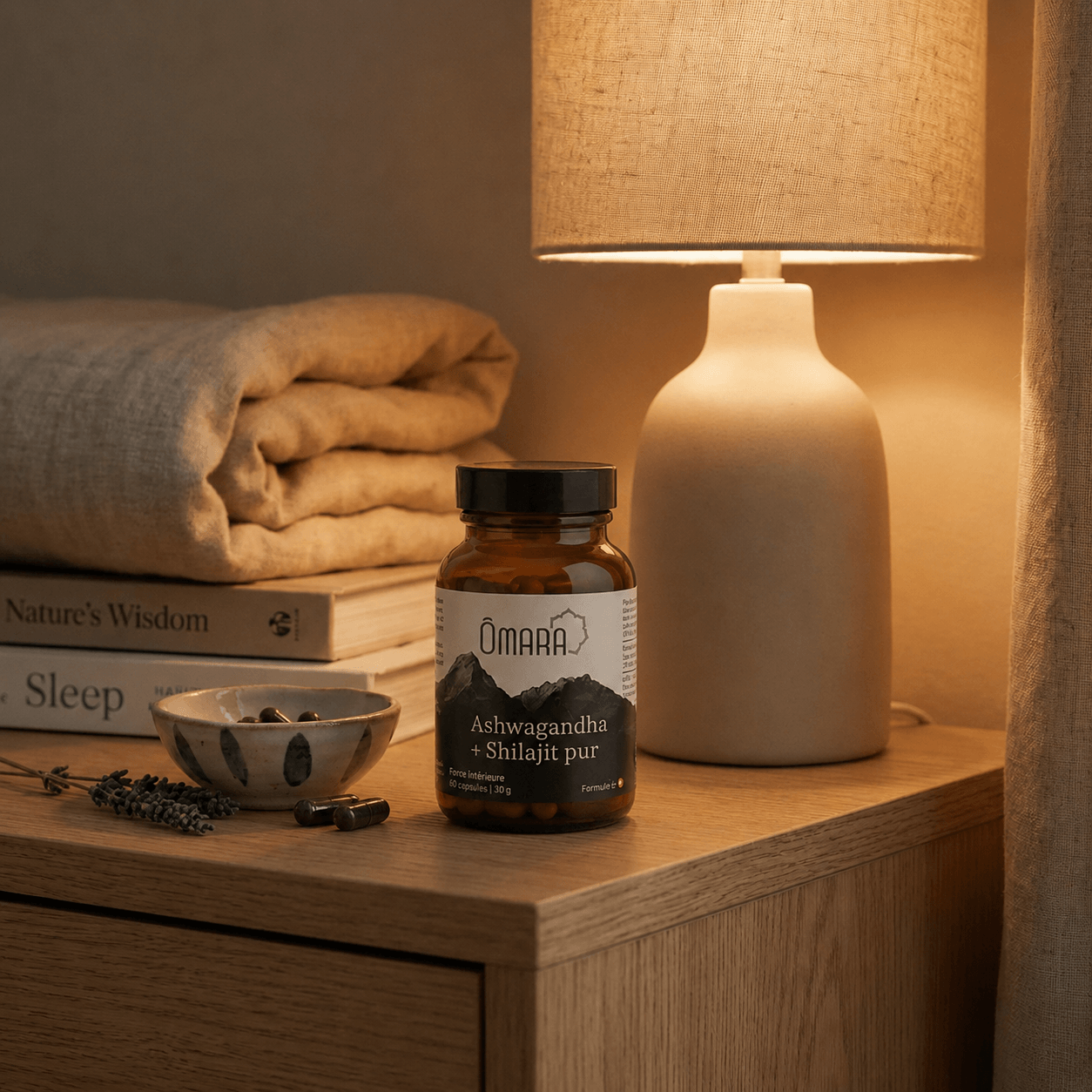 Gélule d'ashwagandha et shilajit pour soulager le stress et favoriser un meilleur sommeil