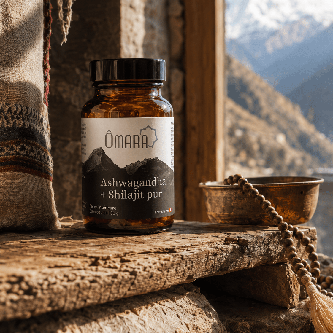 Gélule d'ashwagandha et shilajit pur, testé en laboratoire